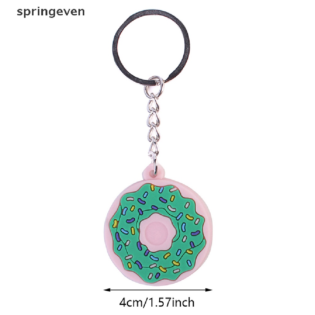 Móc Khóa Hình Bánh Donut Bằng PVC Dễ Thương