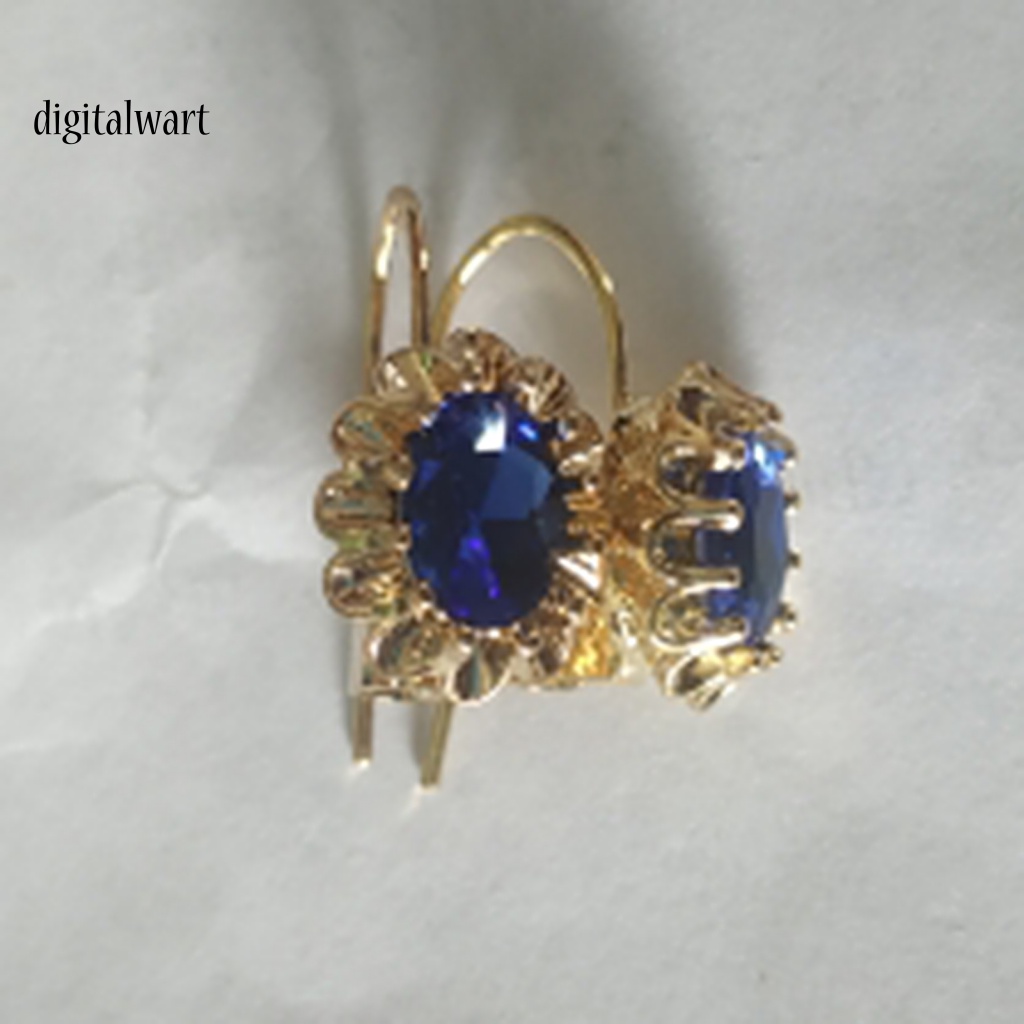 Kỹ Thuật Số| 1 Đôi Bông Tai Hình Oval Đính Kim Cương Giả Thời Trang