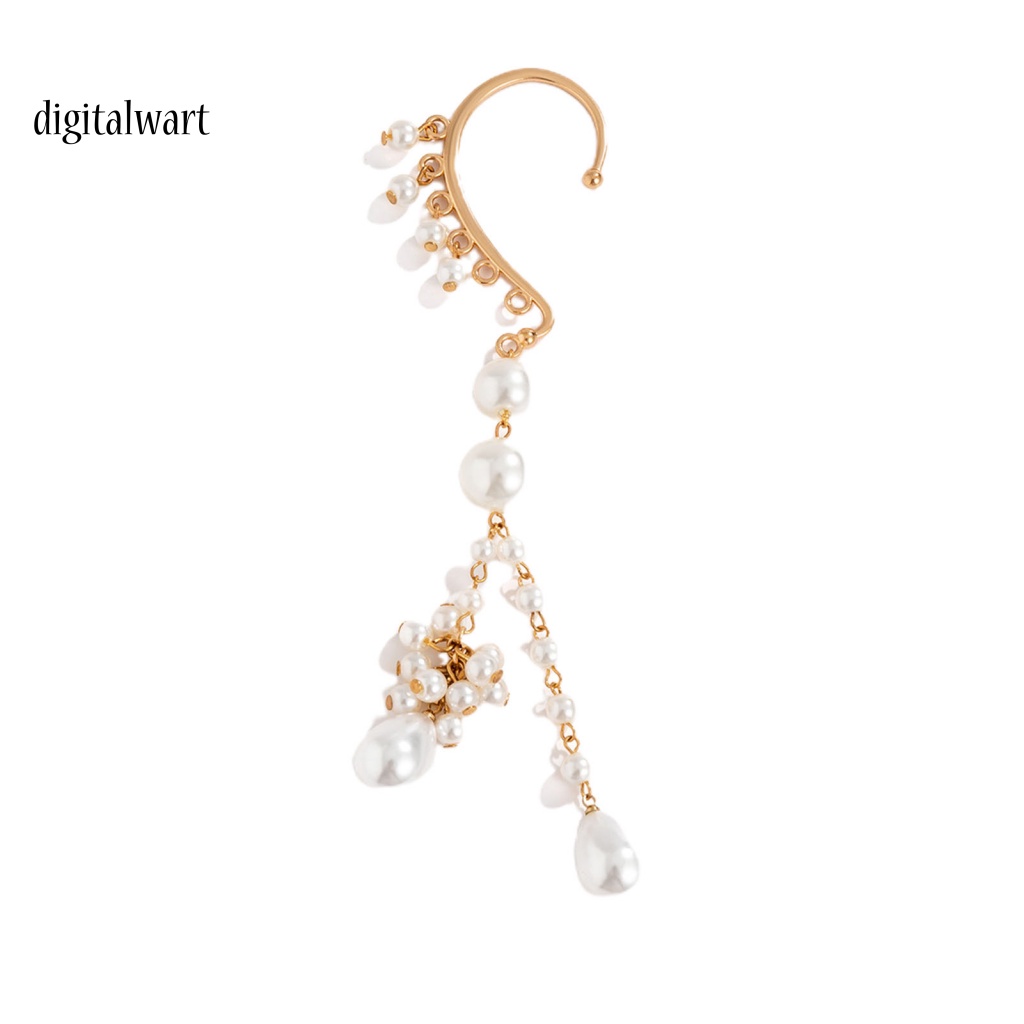 Kỹ Thuật Số| 1 Khuyên Kẹp Vành Tai Dáng Dài Đính Ngọc Trai Nhân Tạo Thời Trang