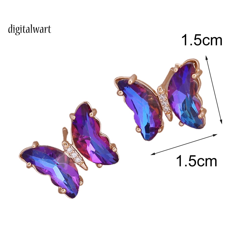 Kỹ Thuật Số| 1 Cặp Bông Tai Hình Bướm Màu Sắc Gradient Ngọt Ngào Lâu Trôi Dành Cho Nữ