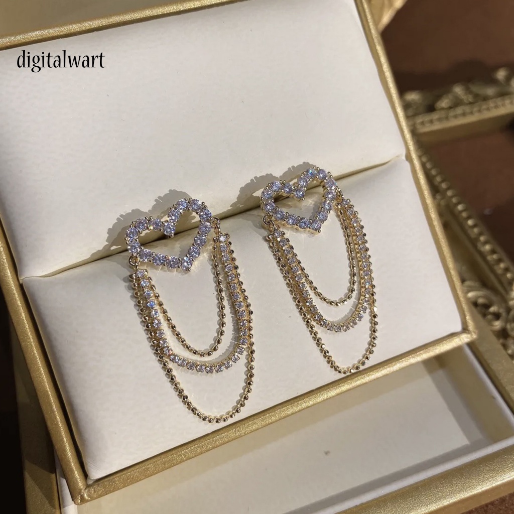 Kỹ Thuật Số| 1 Đôi Bông Tai Tua Rua Đính Đá Lấp Lánh Dành Cho Nữ