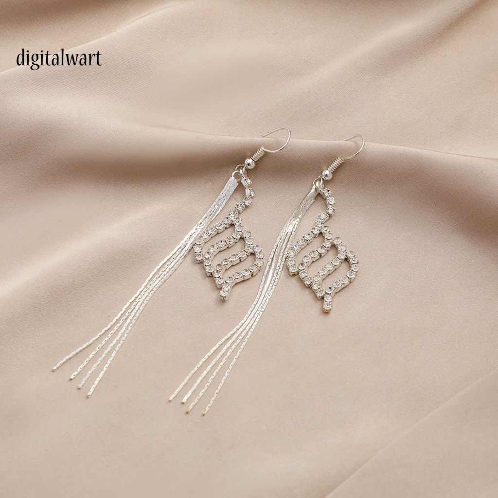 Kỹ Thuật Số| 1 Đôi Bông Tai Dài Đính Đá Sáng Lấp Lánh Thời Trang Dành Cho Nữ