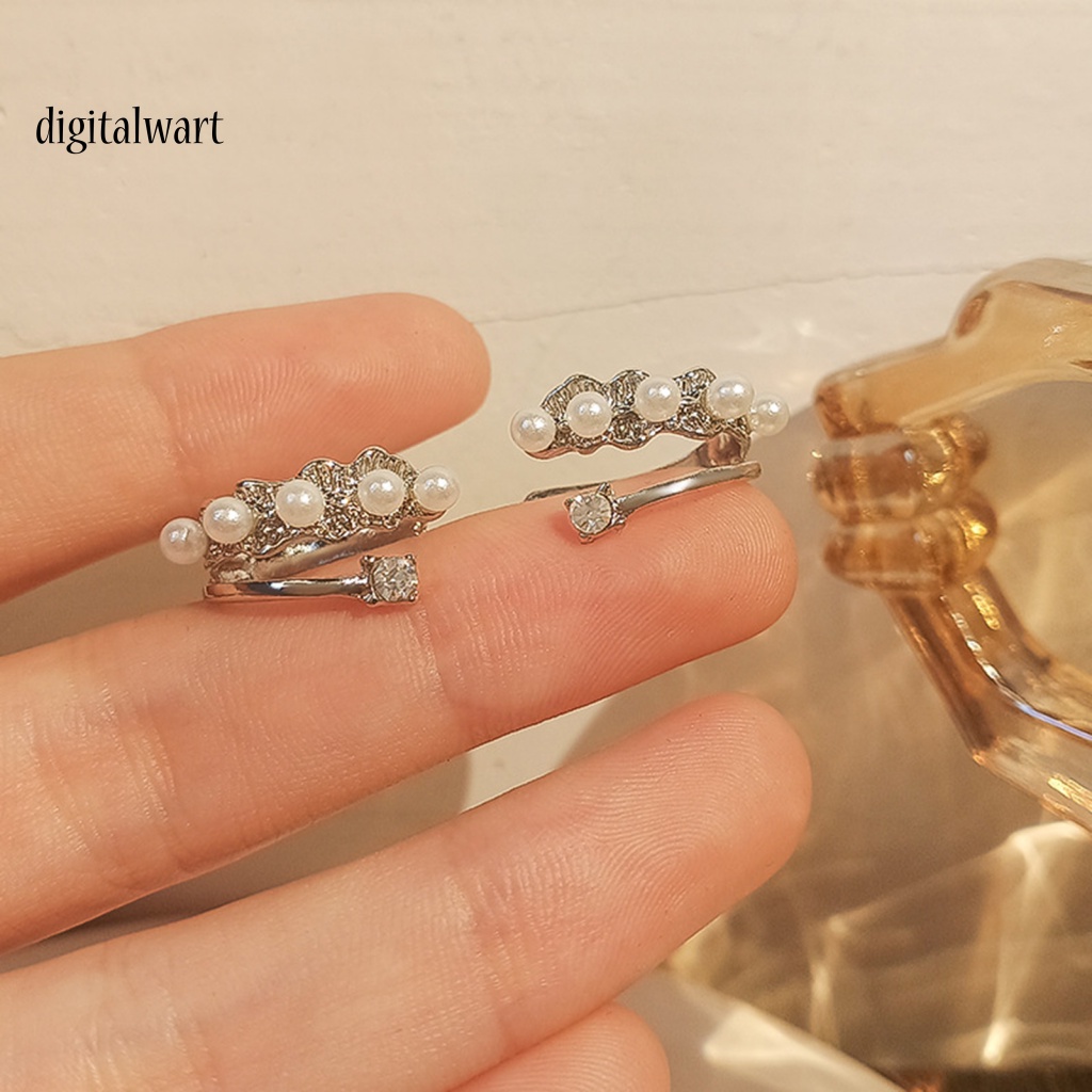 Kỹ Thuật Số| 1 Đôi Bông Tai Dạng Kẹp Đính Ngọc Trai Nhân Tạo Mạ Điện Phong Cách Pháp Thời Trang Dự Tiệc