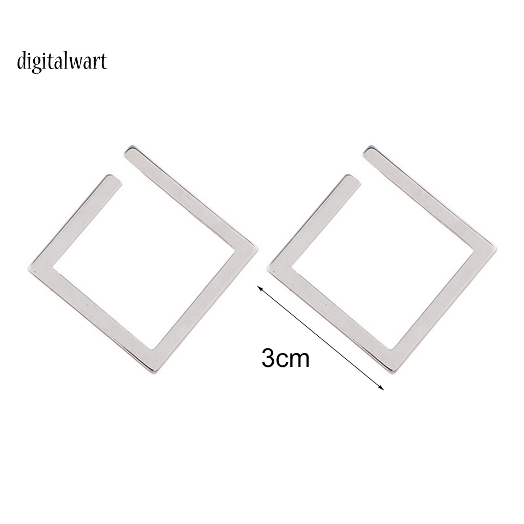 Kỹ Thuật Số| 1 Đôi Bông Tai Xỏ Lỗ Hình Vuông Cỡ Lớn Thiết Kế Tối Giản Thời Trang Cho Nữ