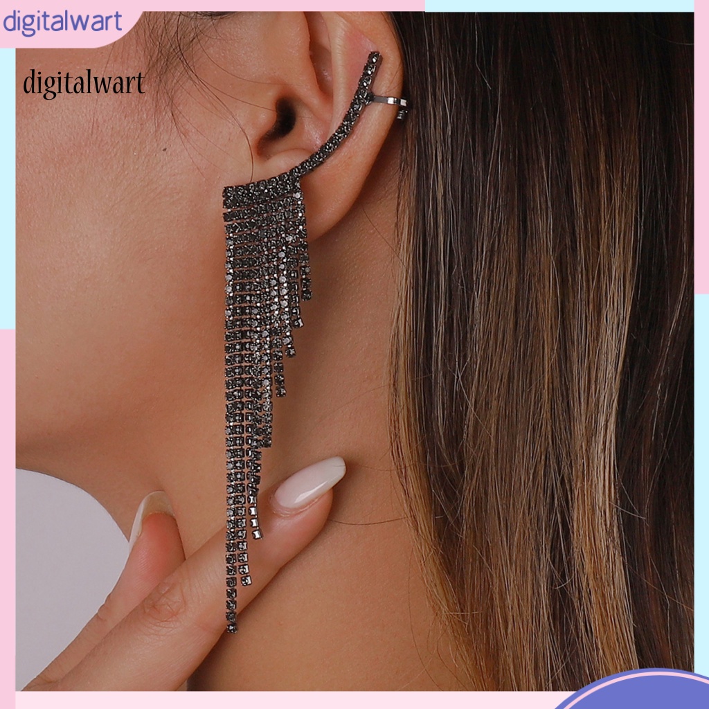 Kỹ Thuật Số| 1 Đôi Bông Tai Tua Rua Dáng Dài Đính Đá Thời Trang Dự Tiệc