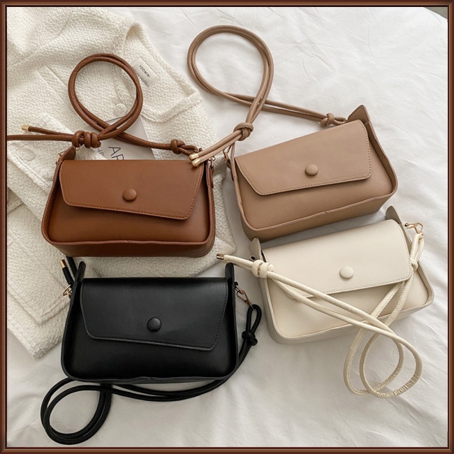 Túi Đeo Vai Đa Năng Bằng Da Nhân Tạo Màu Trơn Phối Khóa Kéo Phong Cách Retro Thời Trang Dành Cho Nữ