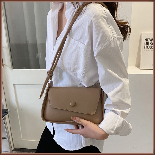 Túi Đeo Vai Đa Năng Bằng Da Nhân Tạo Màu Trơn Phối Khóa Kéo Phong Cách Retro Thời Trang Dành Cho Nữ