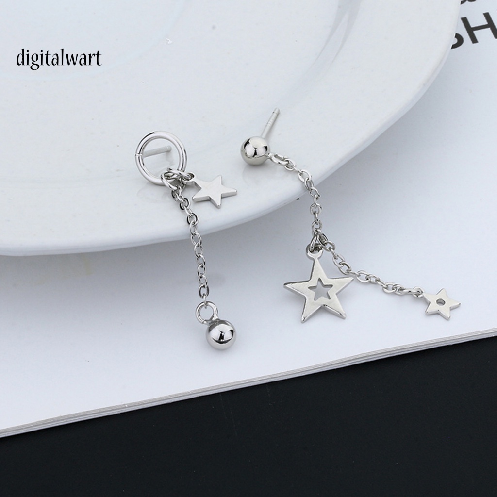 Kỹ Thuật Số| 1 Đôi Bông Tai Dáng Dài Mặt Ngôi Sao Phối Tua Rua Màu Sắc Ngọt Ngào Thời Trang