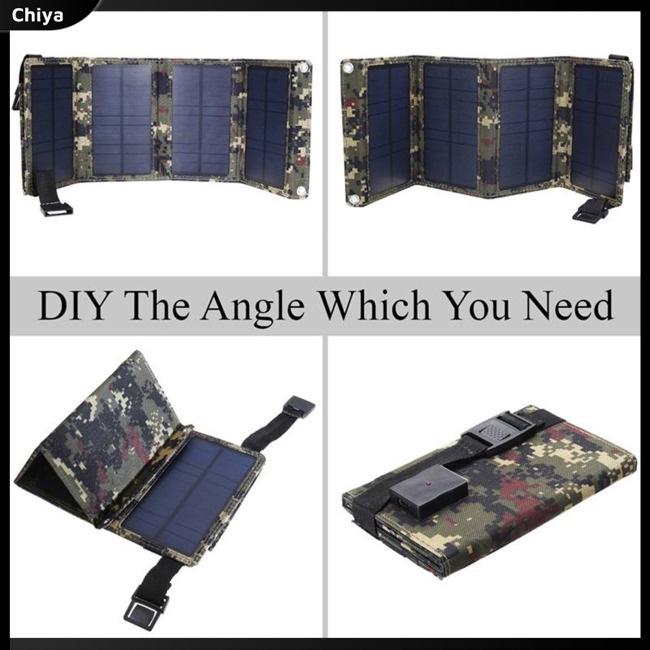 Tấm Pin Năng Lượng Mặt Trời Gấp Gọn Linh Hoạt 20w Usb 5v Chống Thấm Nước Dành Cho Điện Thoại Di Động
