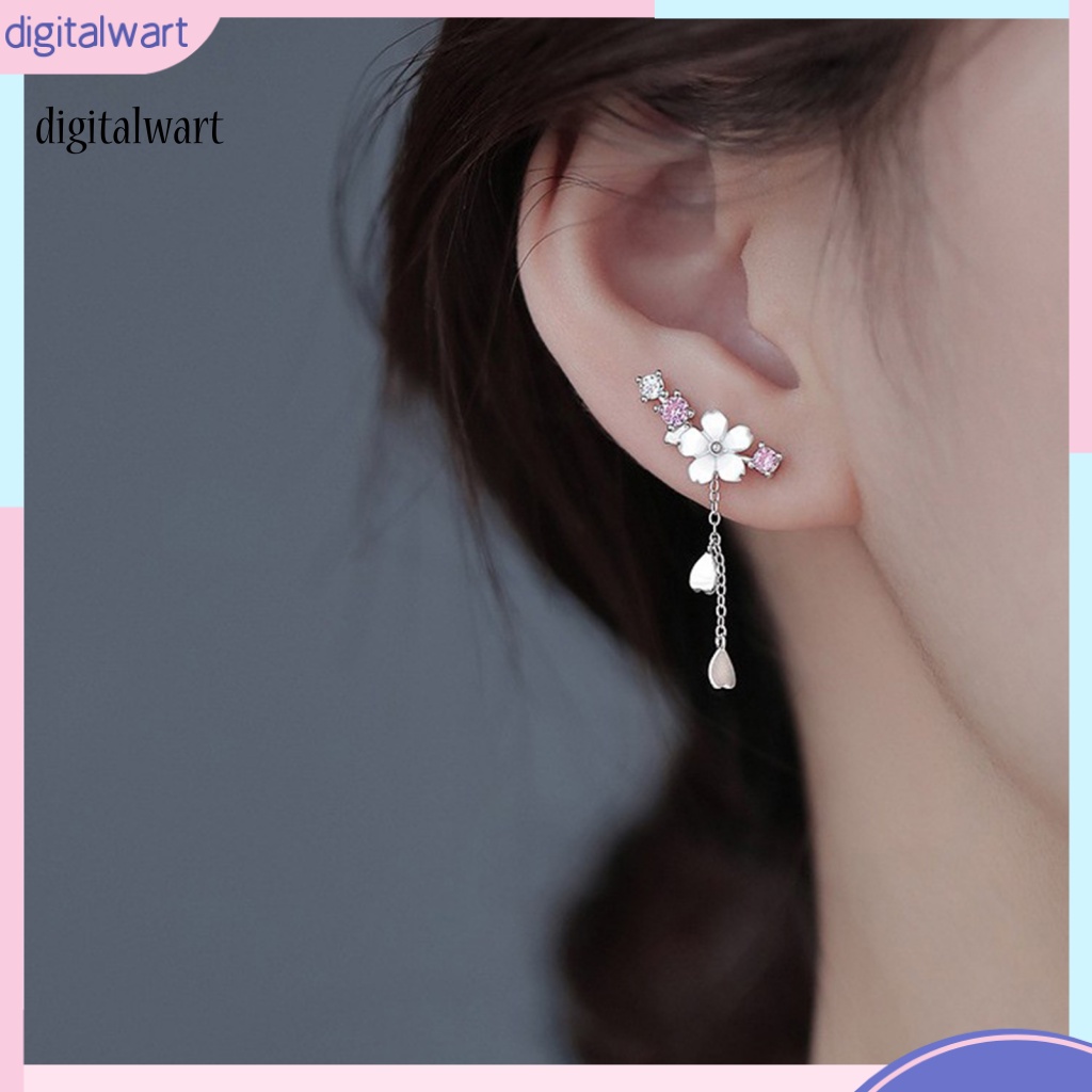 Kỹ Thuật Số| 1 Đôi Bông Tai Hình Hoa / Vỏ Sò Đính Đá Thời Trang Thanh Lịch Dành Cho Nữ