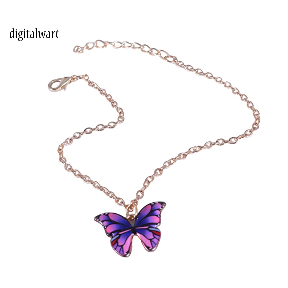 Kỹ Thuật Số| Lắc Chân Hợp Kim Mặt Hình Bướm Nhiều Màu Sắc Thanh Lịch Cho Phái Nữ