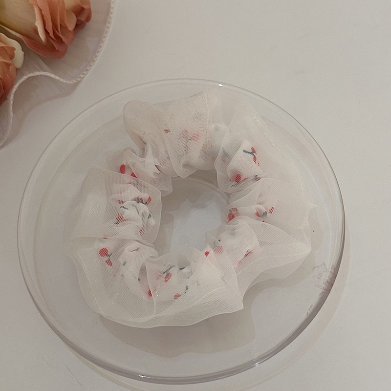 Dây Cột Tóc Cao Su Co Giãn Phối Lưới Thiết Kế Đơn Giản Thời Trang Cho Nữ