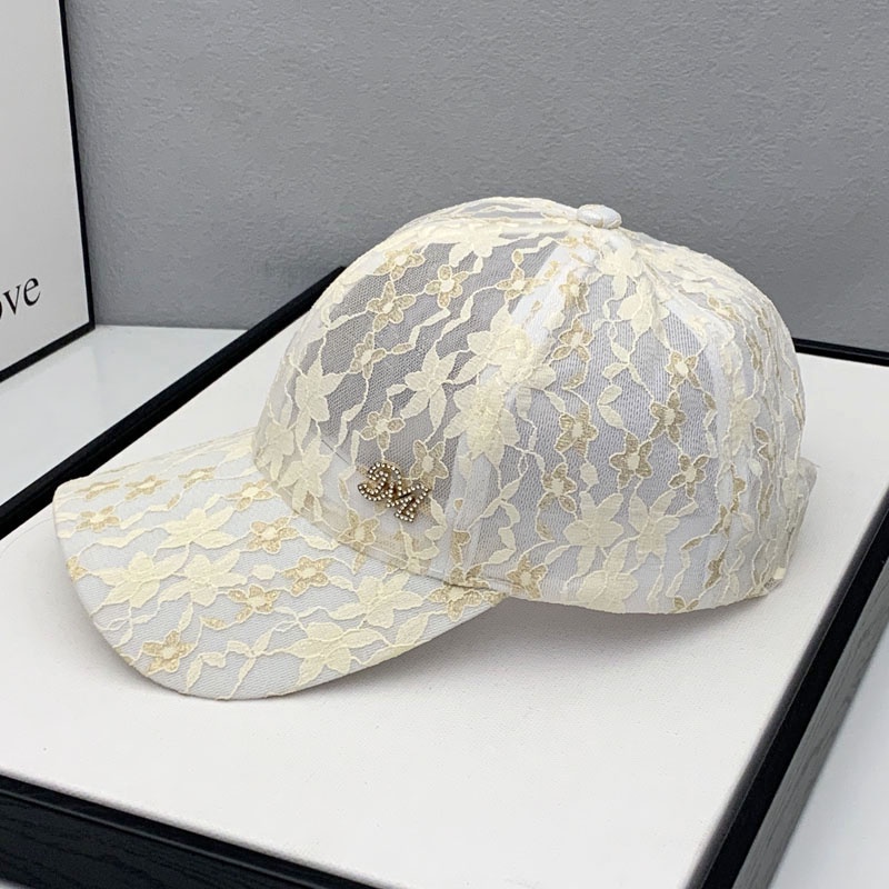 Mũ Lưỡi Trai Chống Nắng Phối Ren Đính Đá Phong Cách Hàn Quốc Thời Trang Xuân Hè Cho Nữ