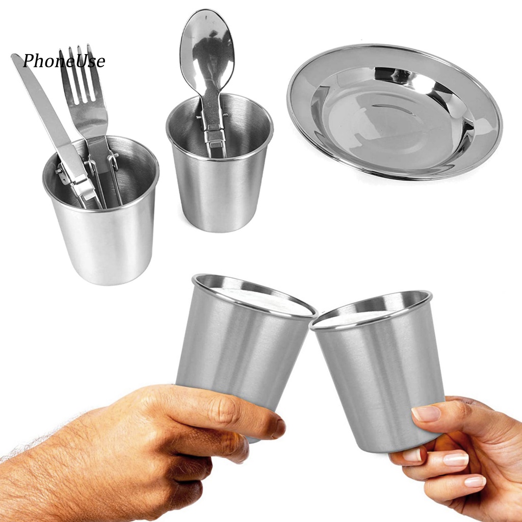 Bộ 10 Dụng Cụ Nấu Ăn 10 Món Bằng Thép Không Gỉ PU Màu Bạc An Toàn Cho Hoạt Động Cắm Trại