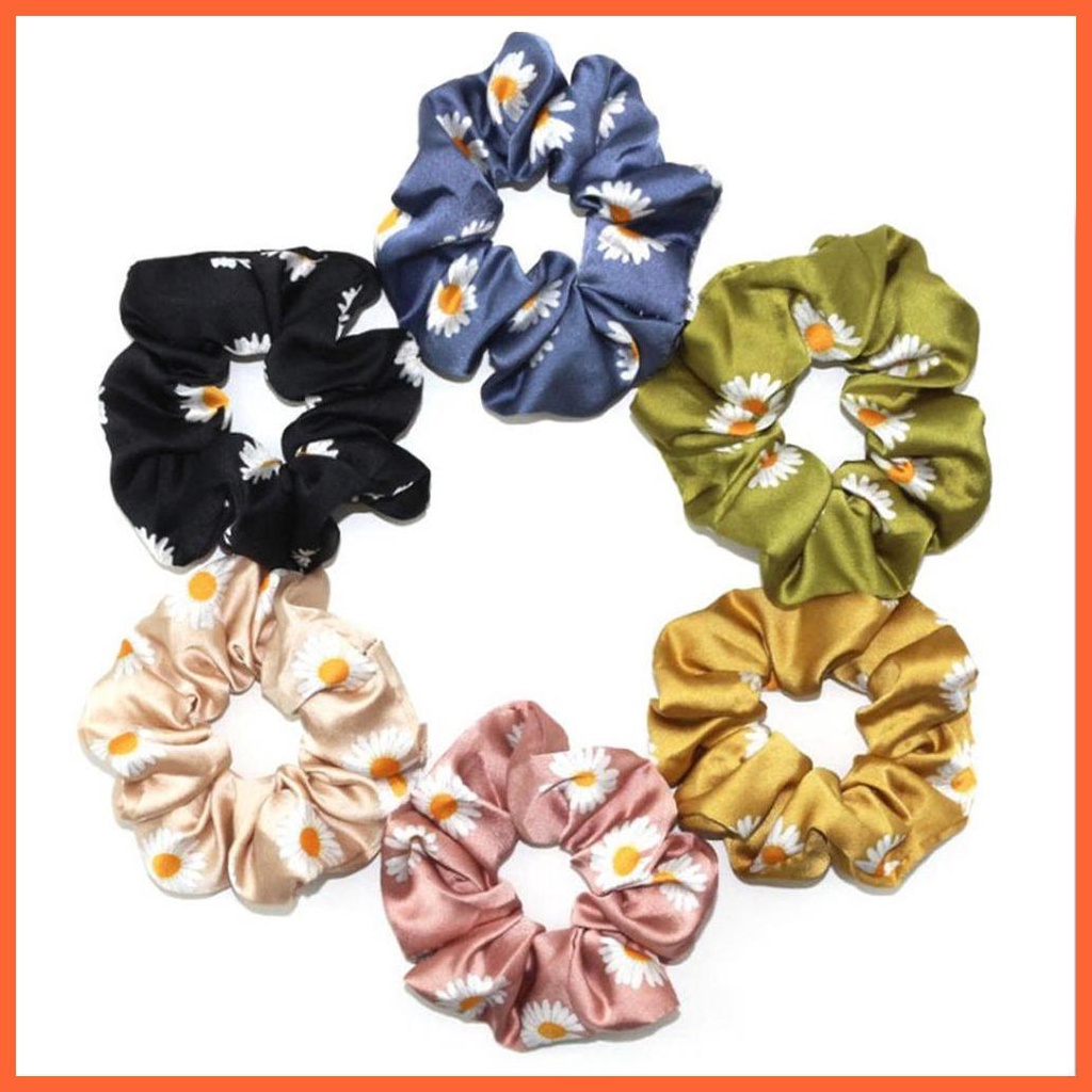 Set 6 Dây Buộc Tóc Co Giãn Đính Hoa Cúc Xinh Xắn Cho Nữ