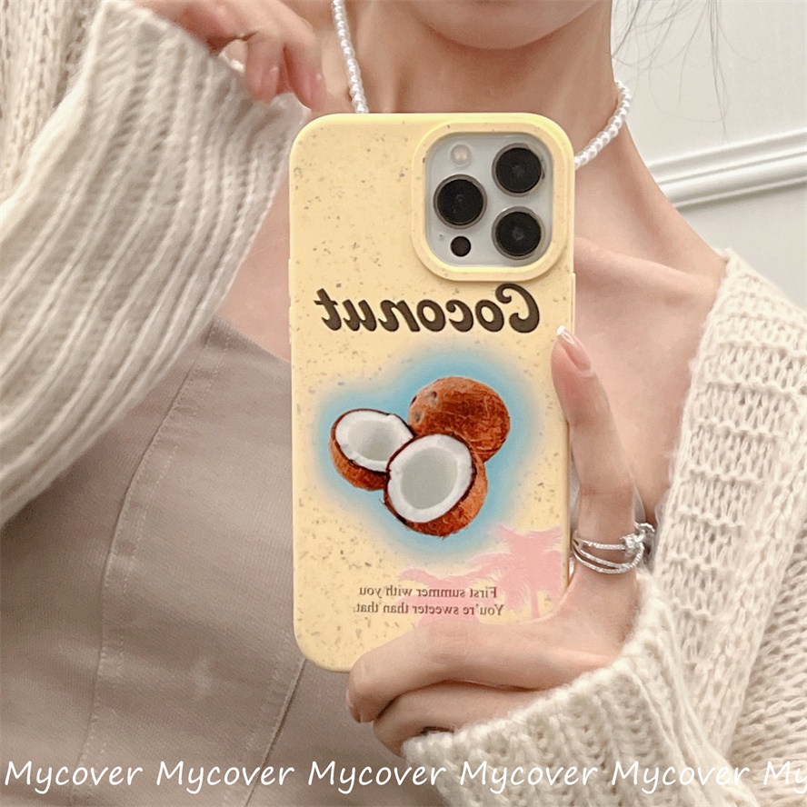 Ốp Điện Thoại Silicon Mềm Họa Tiết Trái Dừa Bảo Vệ Cho iPhone 14 13 12 11 Pro Max X XR Xs Max 6 7 8 Plus