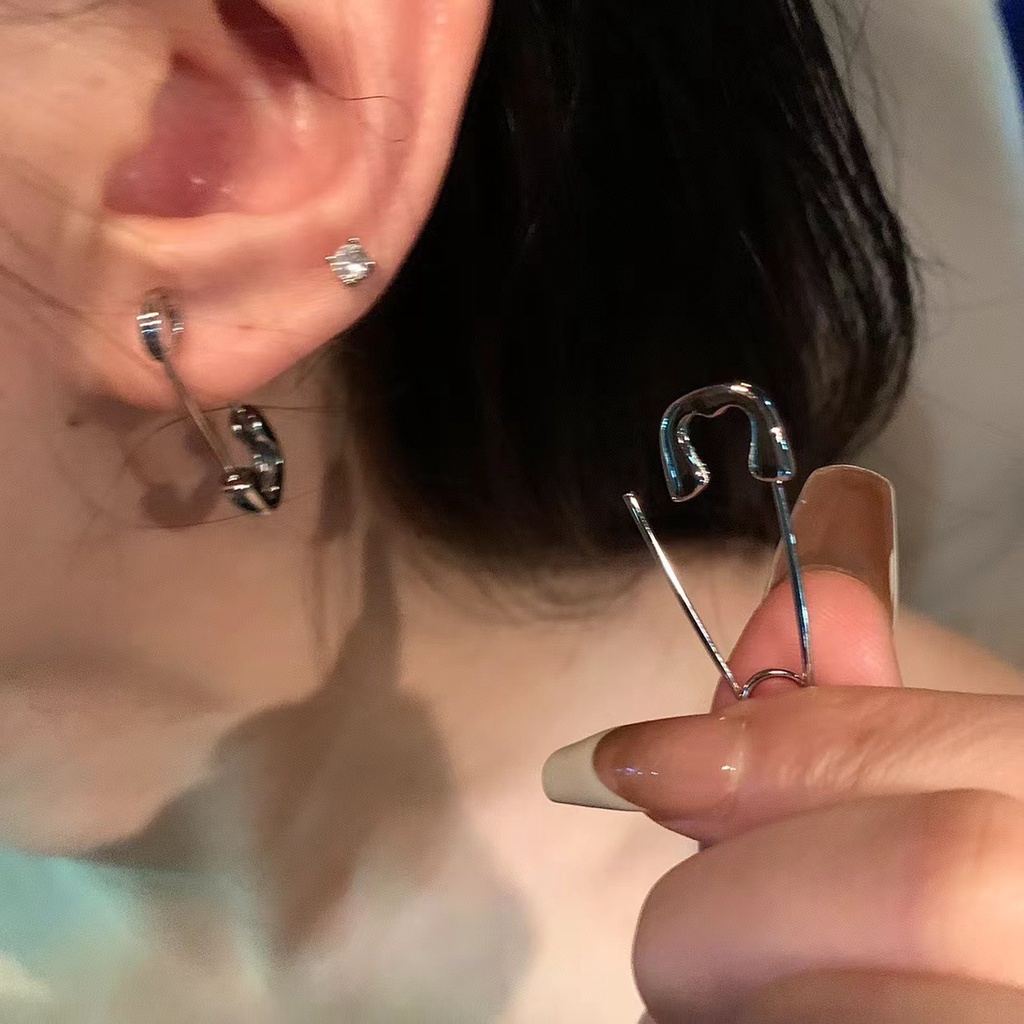 Bông Tai Hợp Kim Hình Ghim Cài An Toàn Phong Cách Punk Hip hop Sáng Tạo