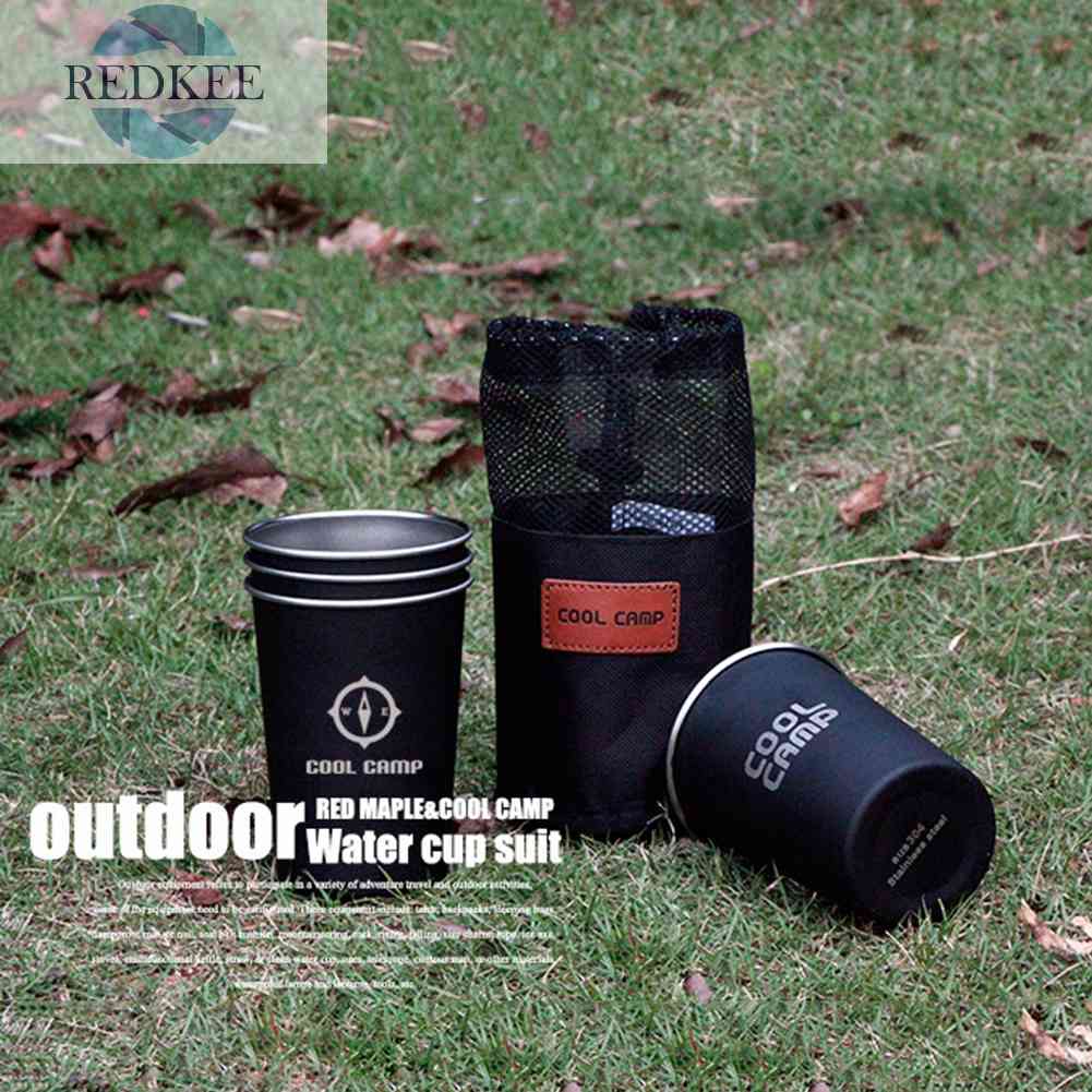 Bộ 4 Ly Uống Nước 350ml Bằng Thép Không Gỉ