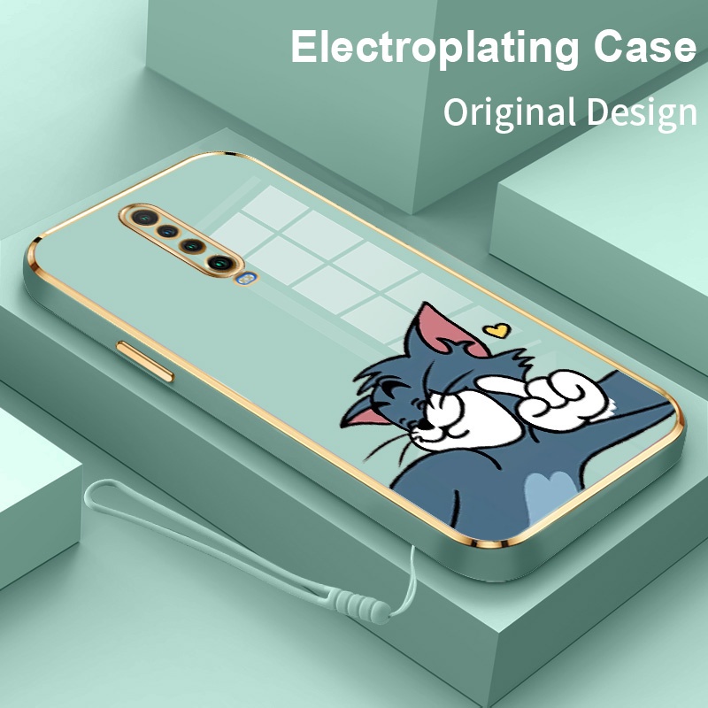 Ốp Điện Thoại Silicon Mềm Mạ Điện In Hình Tom Và Jerry Bảo Vệ Ống Kính Máy Ảnh Cho Redmi K30 4G 5G K30i K30 Racing Poco X2