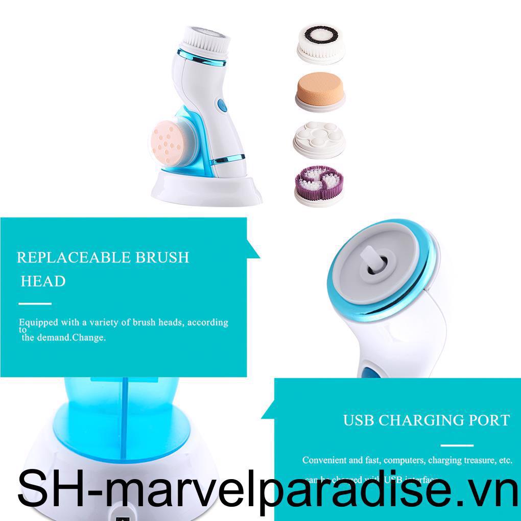 Máy Rửa Mặt Làm Sạch Mụn Đầu Đen Không Dây USB 2 Bánh Răng Điều Chỉnh Được Bằng