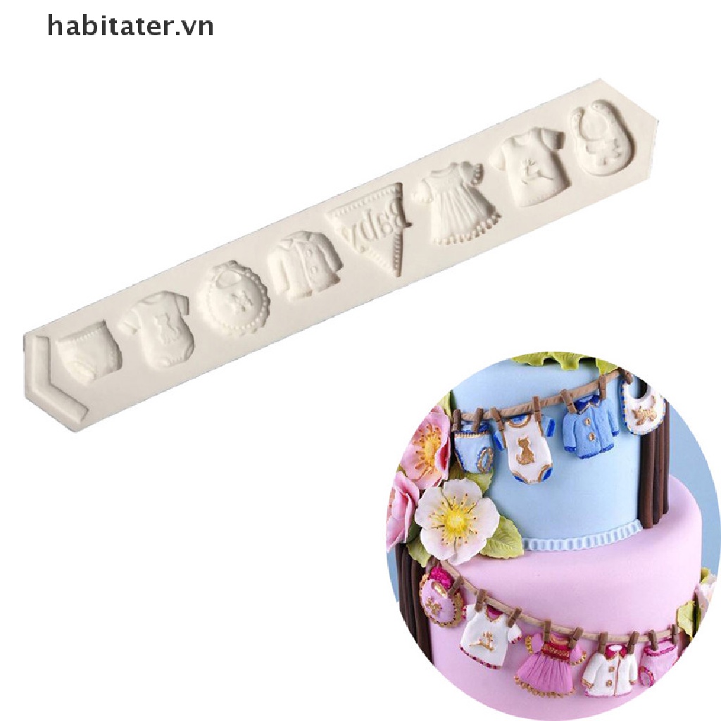 Khuôn Silicon Làm Bánh Kẹo Hình Quần Áo Em Bé Dễ Thương