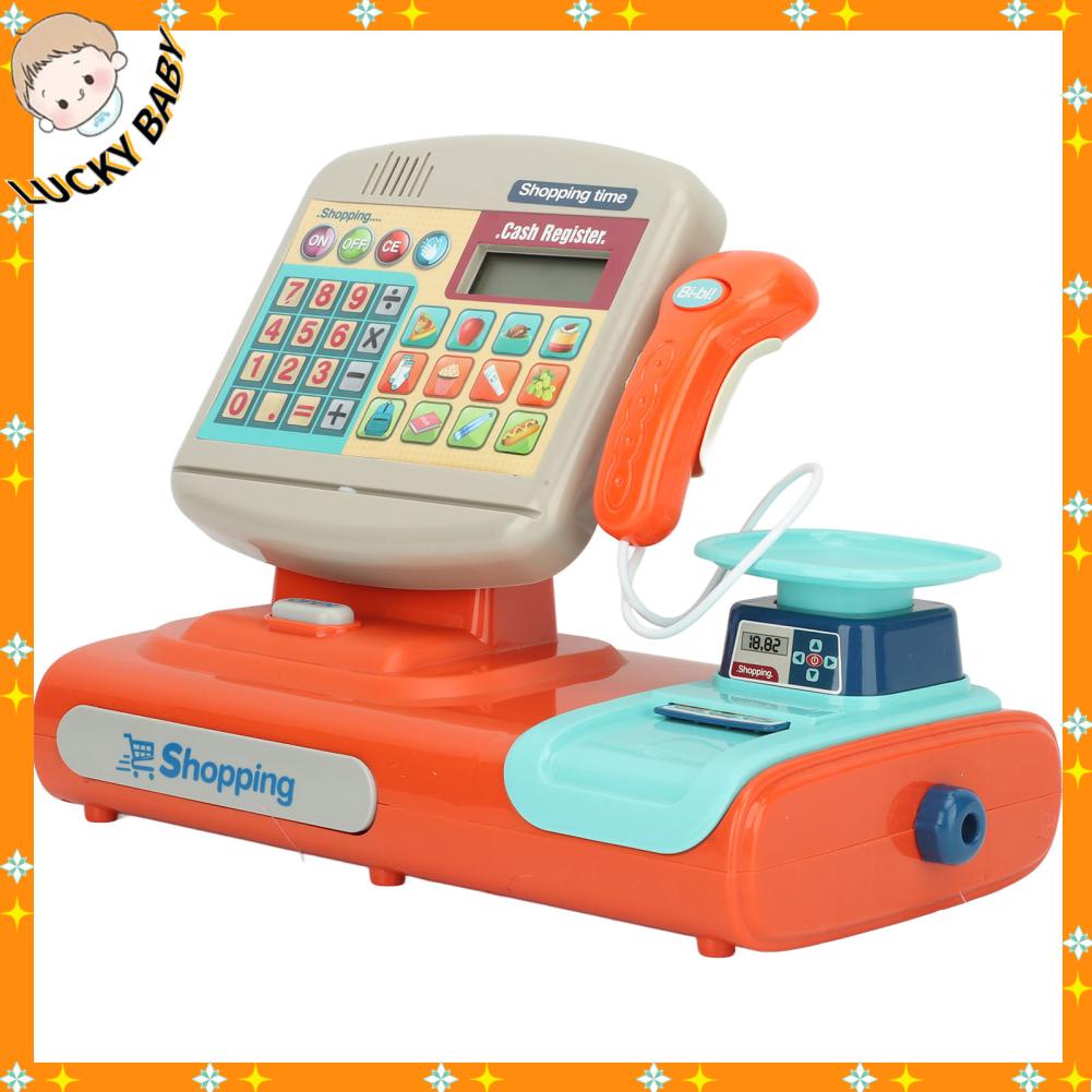 LUCKYBABY Đồ chơi thu ngân có âm thanh điện tử Máy tính tiền Playset Quà tặng sinh nhật cho trẻ mới biết đi