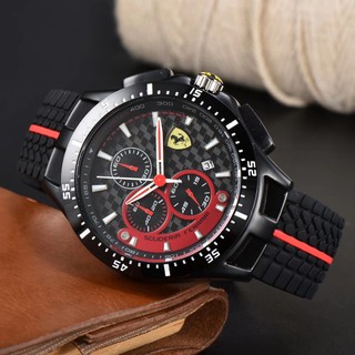 Đồng hồ quartz nam ferrari dây cao su 6 pin