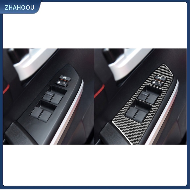 ☃Nhà Cửa☃ Set 4 Miếng Dán Bảng Điều Khiển Nâng Cửa Sổ Xe Hơi Họa Tiết Sợi Carbon Cho Toyota Tundra 2014-2018
