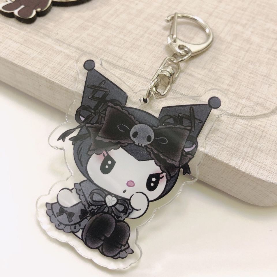 Móc Khóa Mèo Kitty Cơ Bắp Diablo Sanrio Lolita Mặt Dây Chuyền Túi Đi Học Cho Cặp Đôi Bạn Gái Kuromi Dễ Thương-Rosser2