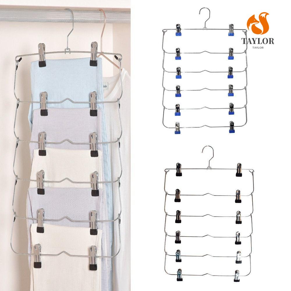 Móc Treo Quần Áo TAYLOR1 Nhiều Tầng Bằng Thép Không Gỉ Kèm 12 Kẹp Tiết Kiệm Không Gian