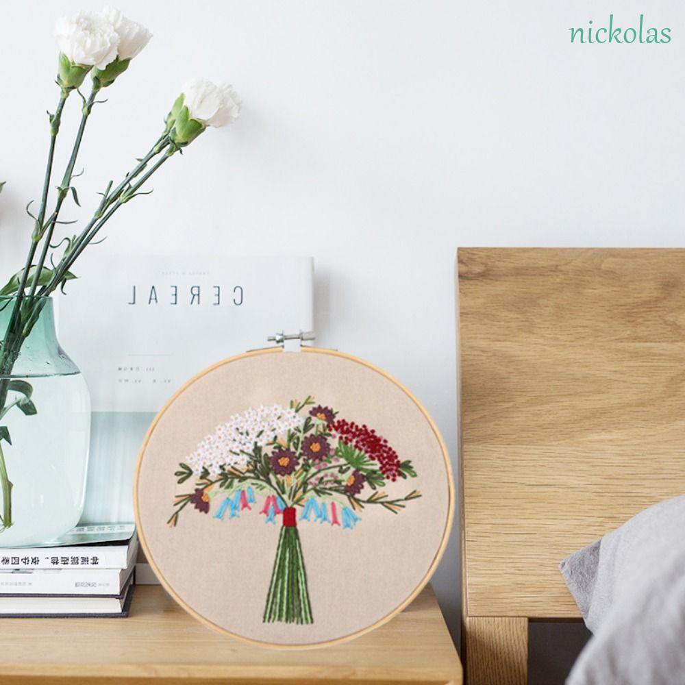 Bộ Tranh Thêu Chữ Thập NICKOLAS Họa Tiết Hoa Sáng Tạo Dành Cho Người Mới Bắt Đầu