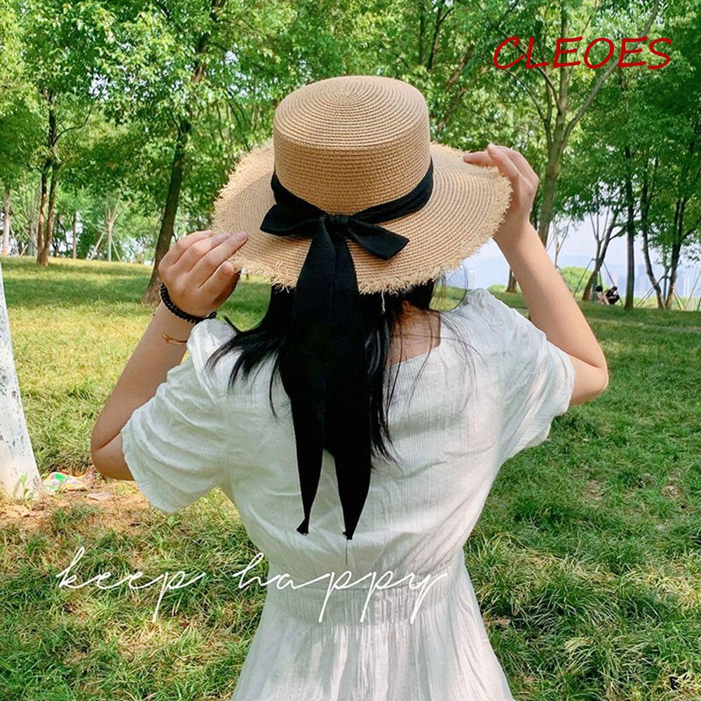 Mũ Cói Chống Nắng Thắt Nơ Ruy Băng Thời Trang Mùa Hè Cho Nữ