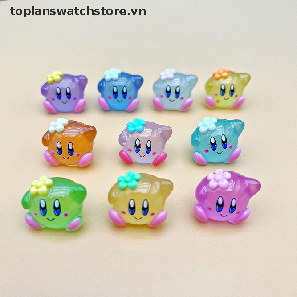 Set 2 Tượng Kirby Dạ Quang Dễ Thương Dùng Trang Trí Tiểu Cảnh