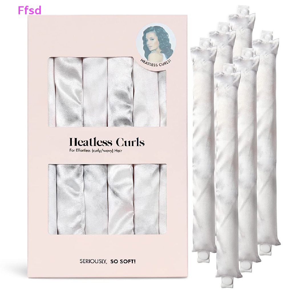 {Ffsd} Set 6 Lô Uốn Tóc Bằng Nhiệt Không Dây Ruy Băng Lụa Làm Xoăn Tóc Lười * Bán Chạy