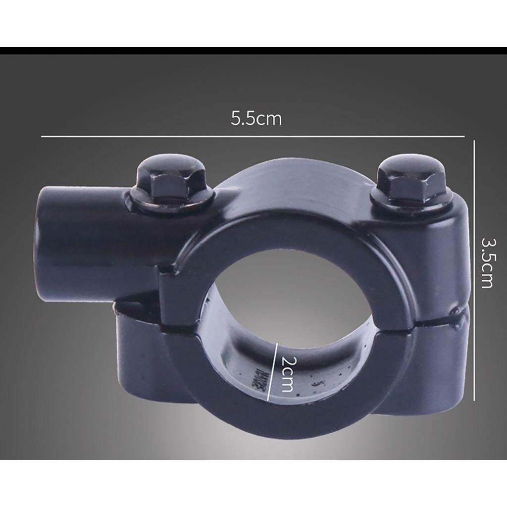 SHOUHOU 2pcs giá đỡ gắn gương chiếu hậu vào ghi đông xe máy bằng nhôm màu đen tiện lợi