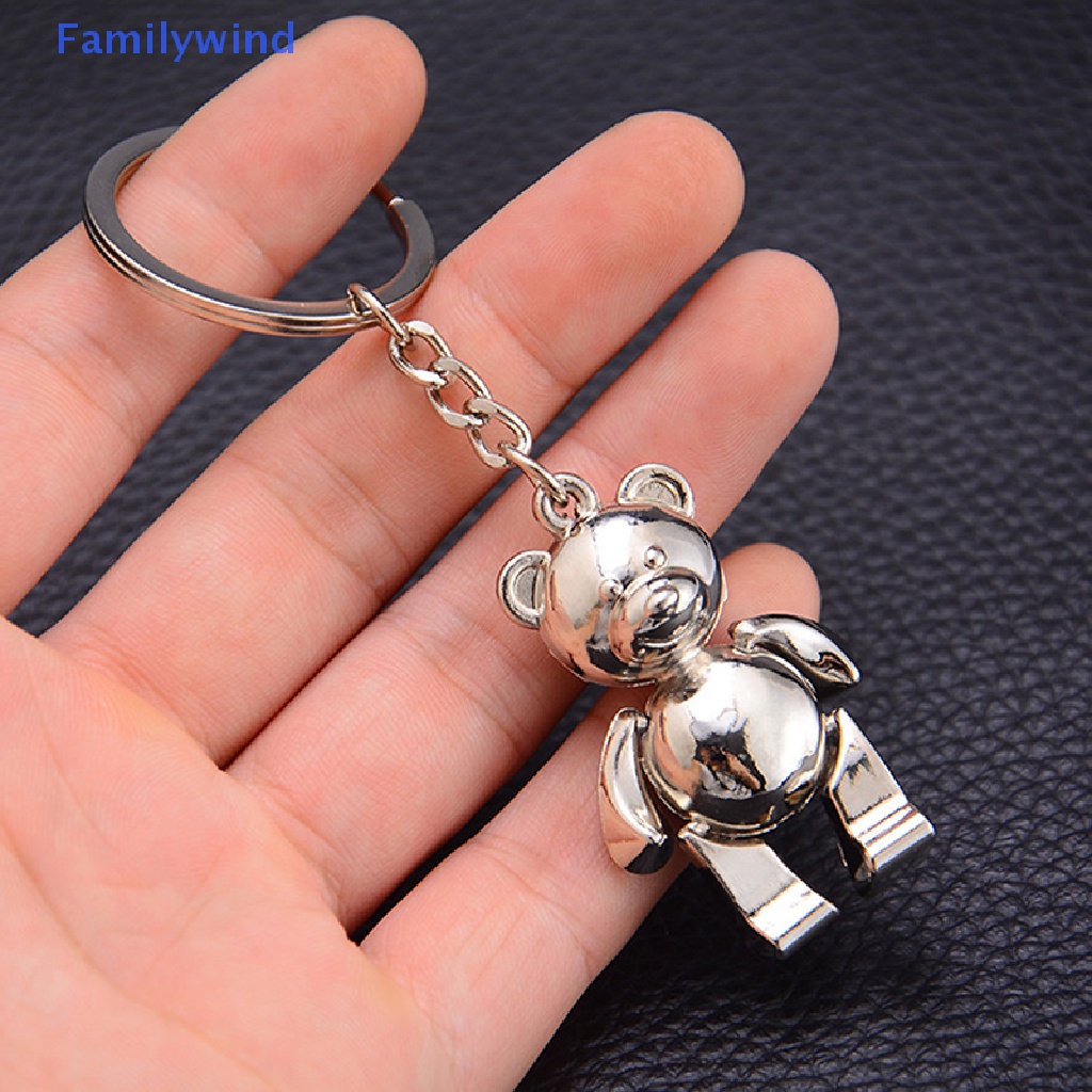 Móc Khóa Hình Gấu 3D Bằng Kim Loại Dễ Thương