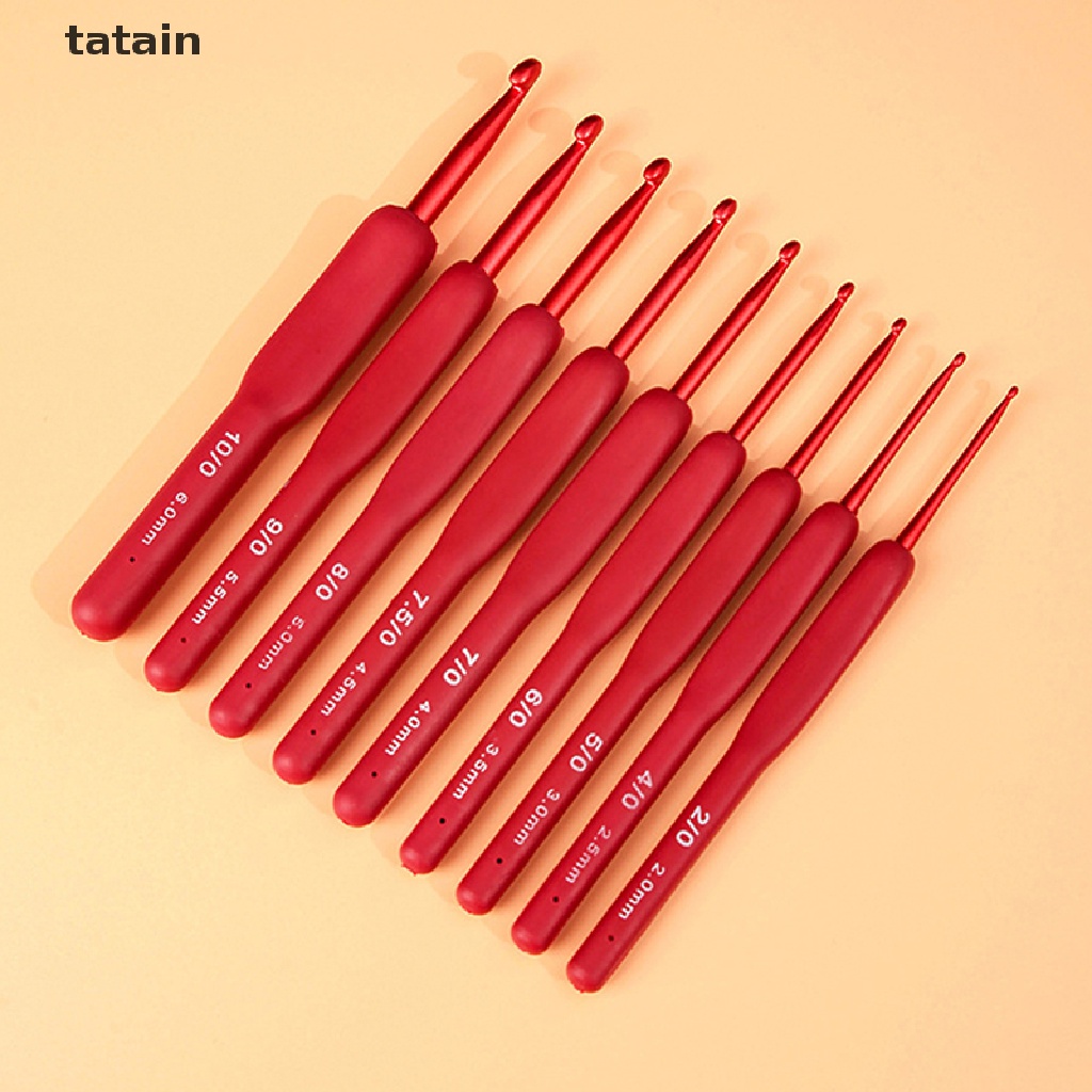 1 Móc Đan Len Thủ Công Bằng Nhôm Tay Cầm Silicon Màu Đỏ 2 / 2.5 / 3 / 3.5 / 4 / 4.5 / 5 / 5.5 / 6mm