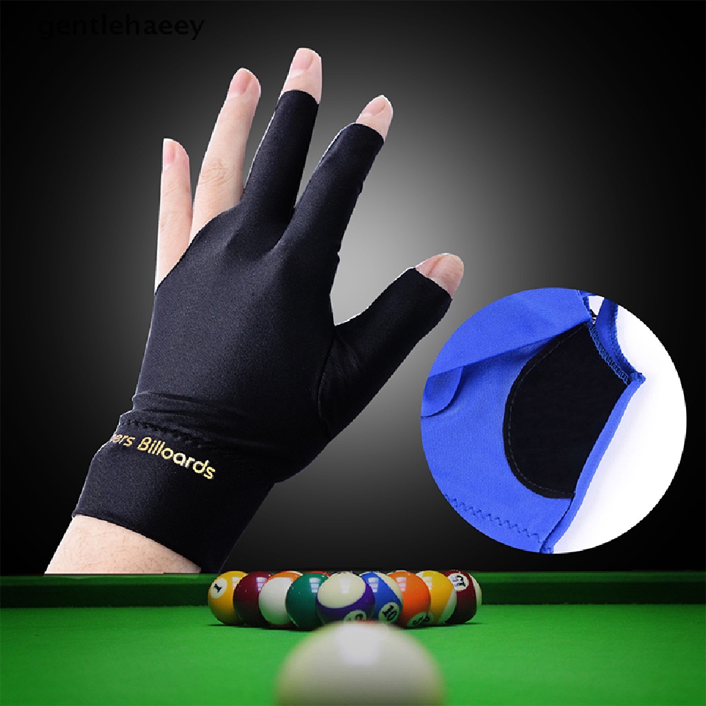 Gent Spandex Snooker Billiard Cue Glove Pool Left Hand Open Three Finger Accessory EN