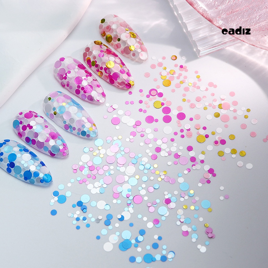 1 Hộp 12 Ngăn Kim Tuyến Tròn Lấp Lánh Nhiều Màu Trang Trí Móng Nghệ Thuật DIY