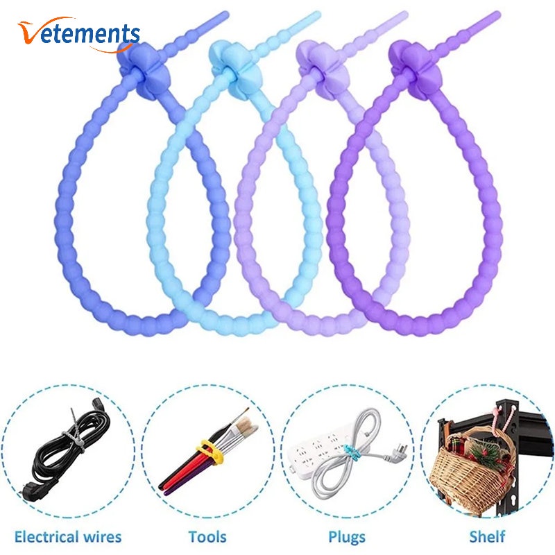 Dây Quấn Cố Định Cáp Sạc / Tai Nghe / Chuột Máy Tính Bằng Silicone Chống Trượt Siêu Bền