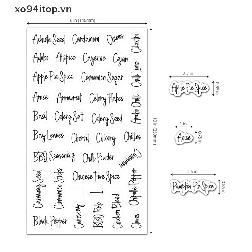 Set 274 / 8 Nhãn Dán Lọ Thủy Tinh Trong Suốt Chống Nước Sáng Tạo