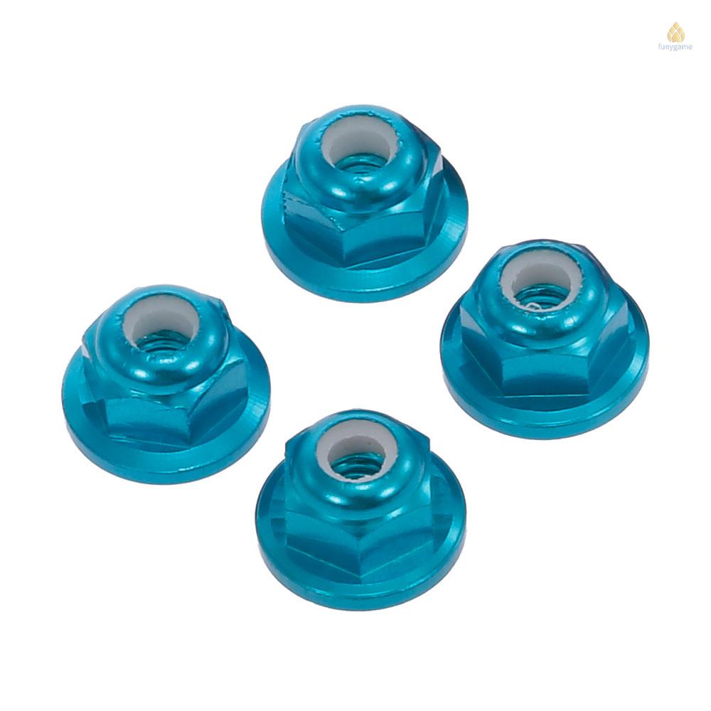 Set 4 Đai Ốc Khóa Bánh Xe 4mm M4 Cho Xe Điều Khiển Từ Xa Wltoys 12428 12423 FY-03 Tỉ Lệ 1: 12