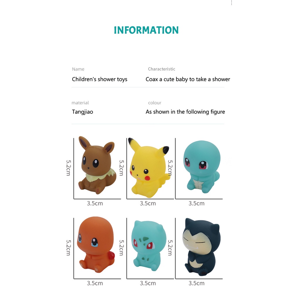 Set 6 Mô Hình Đồ Chơi Pokemon Dễ Thương Cho Bé