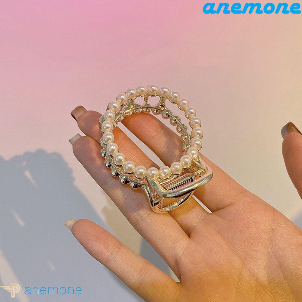 Kẹp Tóc Hình Cá Mập Tròn Đính Ngọc Trai Giả Thanh Lịch Dành Cho Nữ