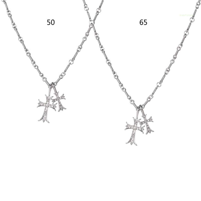 Vòng Cổ Choker Mặt Thánh Giá Đính Đá Zircon Thời Trang Phong Cách Hip Hop Punk