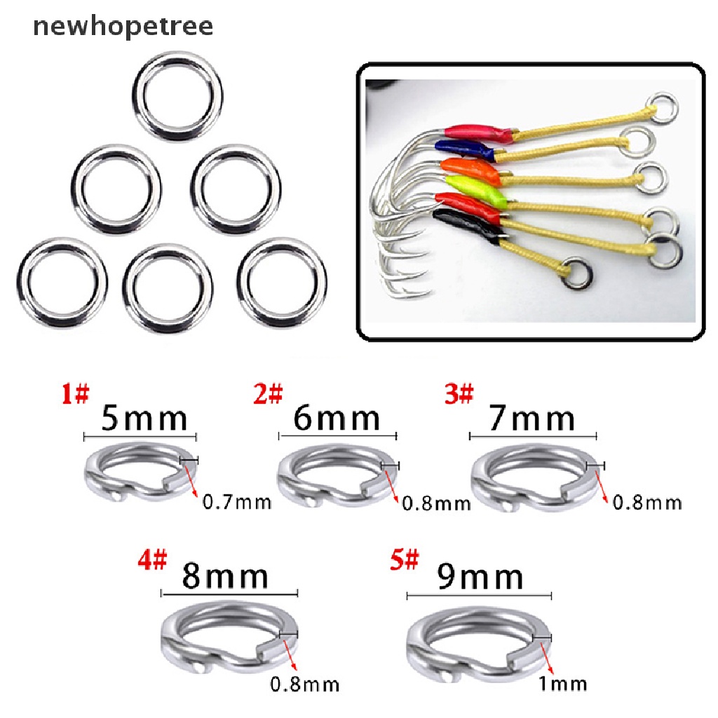 Bộ 50 Vòng Thép Không Gỉ Gắn Mồi Câu Cá Tiện Dụng