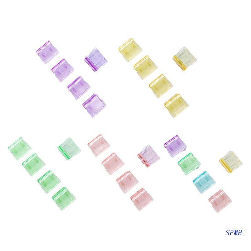 Set 5 Kẹp Giữ Tài Liệu Đuôi Dài Màu Kẹo Trong Suốt Giá Đỡ