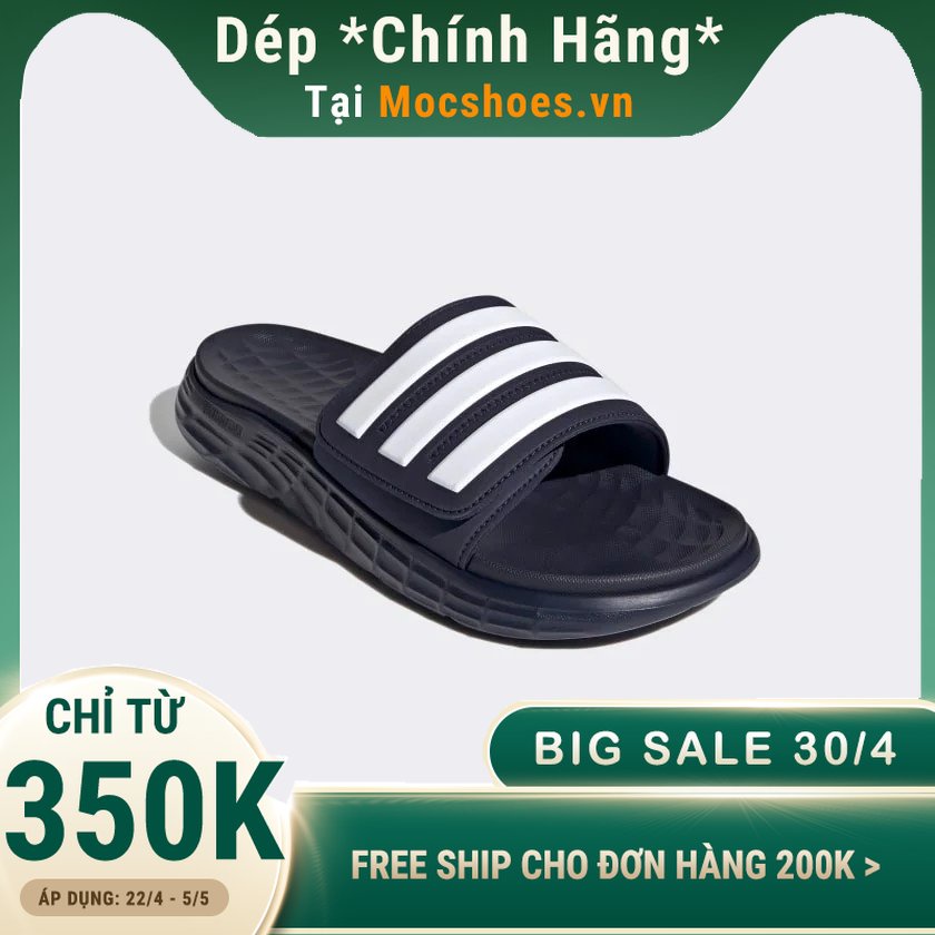 DÉP ADIDAS DURAMO SL SLIDE - XANH SỌC TRẮNG - *NAVY/WHITE* - 2021** - Code: FY6034