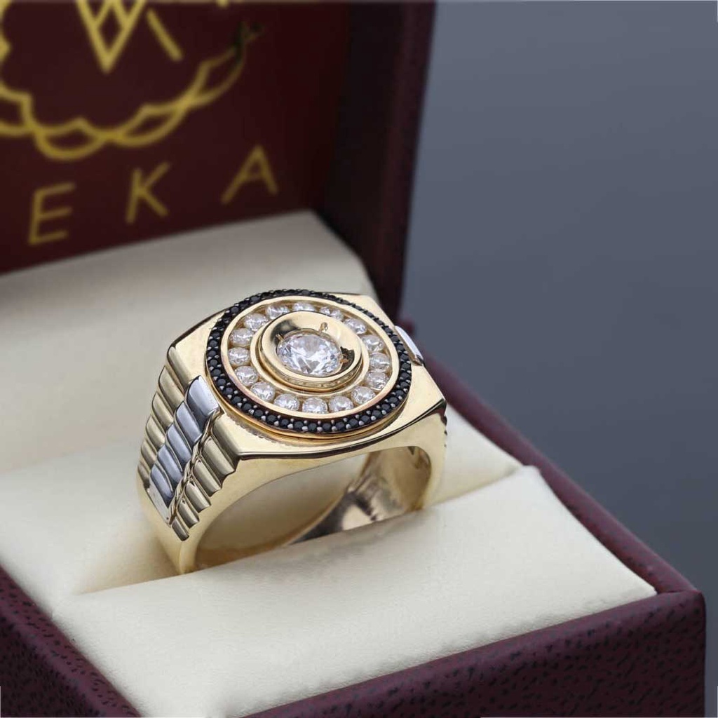 Nhẫn Thép Titan Đính Đá Zircon Sang Trọng Phong Cách Hip Hop Cho Nam