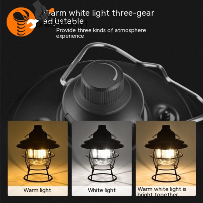 Đèn Led Cắm Trại 3 Mức Độ Siêu Sáng Có Tay Cầm Có Thể Sạc Lại Tiện Dụng